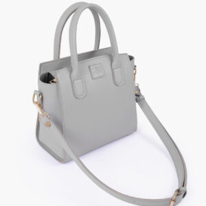 Grey top-handle mini handbag