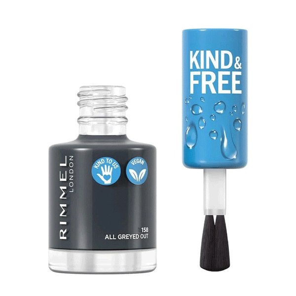 Rimmel Kind & Free Nail Polish 158 All Grey Out 8ml